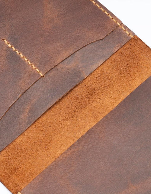 Load image into Gallery viewer, Handmade Passport Leather Case, Wallet Credit Card Holder (Dark Brown)
