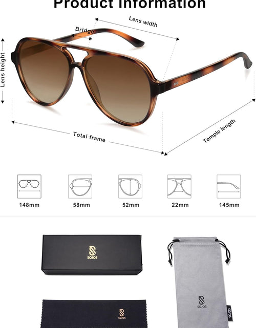 Load image into Gallery viewer, Classic Polarized Aviator Sunglasses Womens Mens Retro Double Bridge Aviators , Brown/Tortoise Brown
