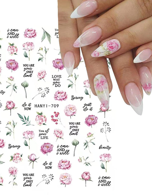 Load image into Gallery viewer, 9 Sheets Flower Nail Art Stickers Decals 3D Self-Adhesive Nail Decals Spring Floral
