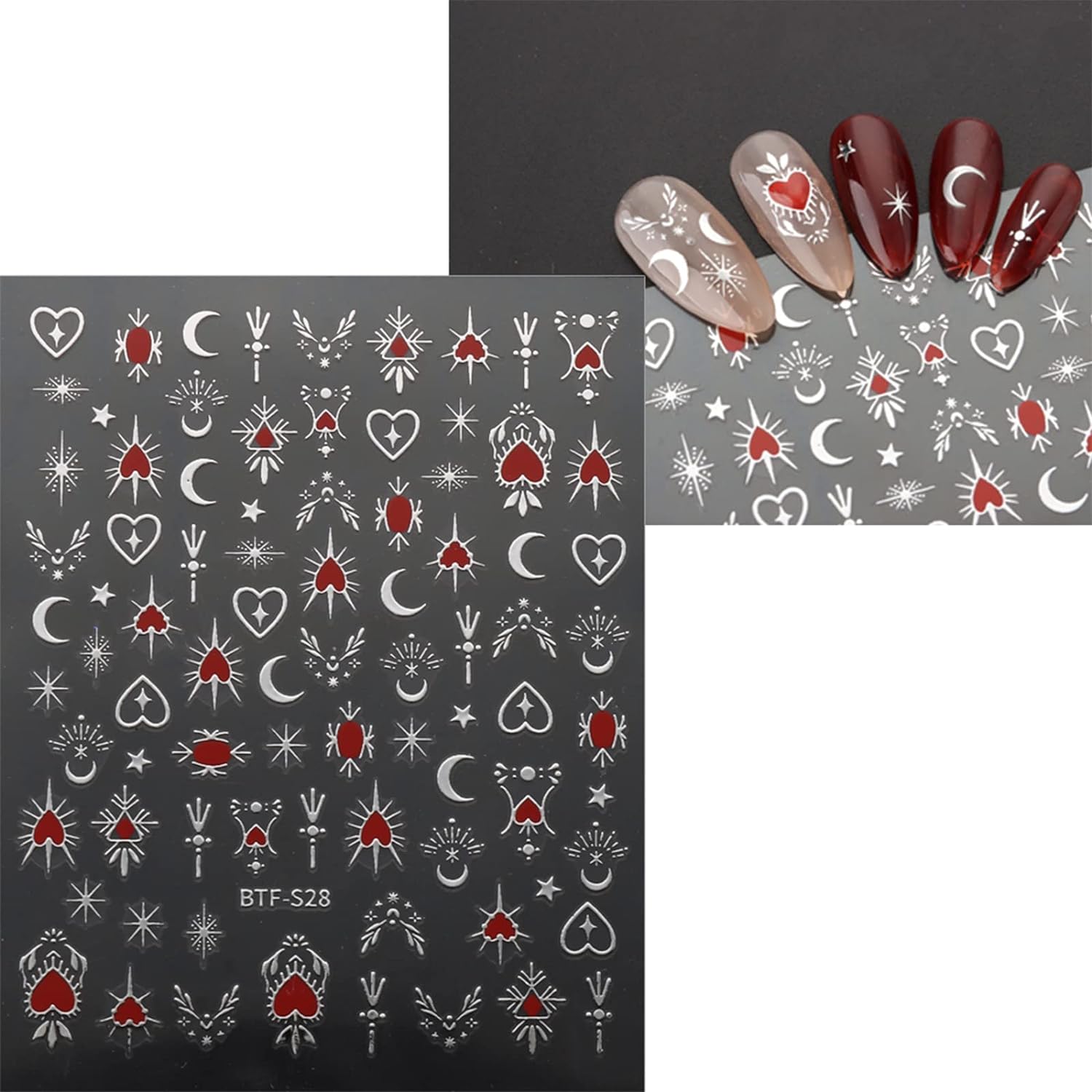 9 Sheets Moon Star Nail Art Stickers Decals Self-Adhesive Pegatinas Uñas Sun Nail Supplies