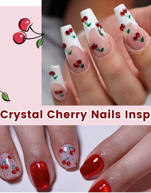 Load image into Gallery viewer, 5D Nail Stickers Rhinestones Nail Art Crystal Cherry Art
