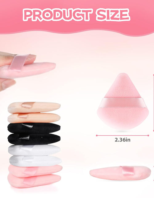Load image into Gallery viewer, 8 Pieces Triangle Powder Puff Face Soft Triangle Makeup Puff Velour Cosmetic Foundation Blender Sponge
