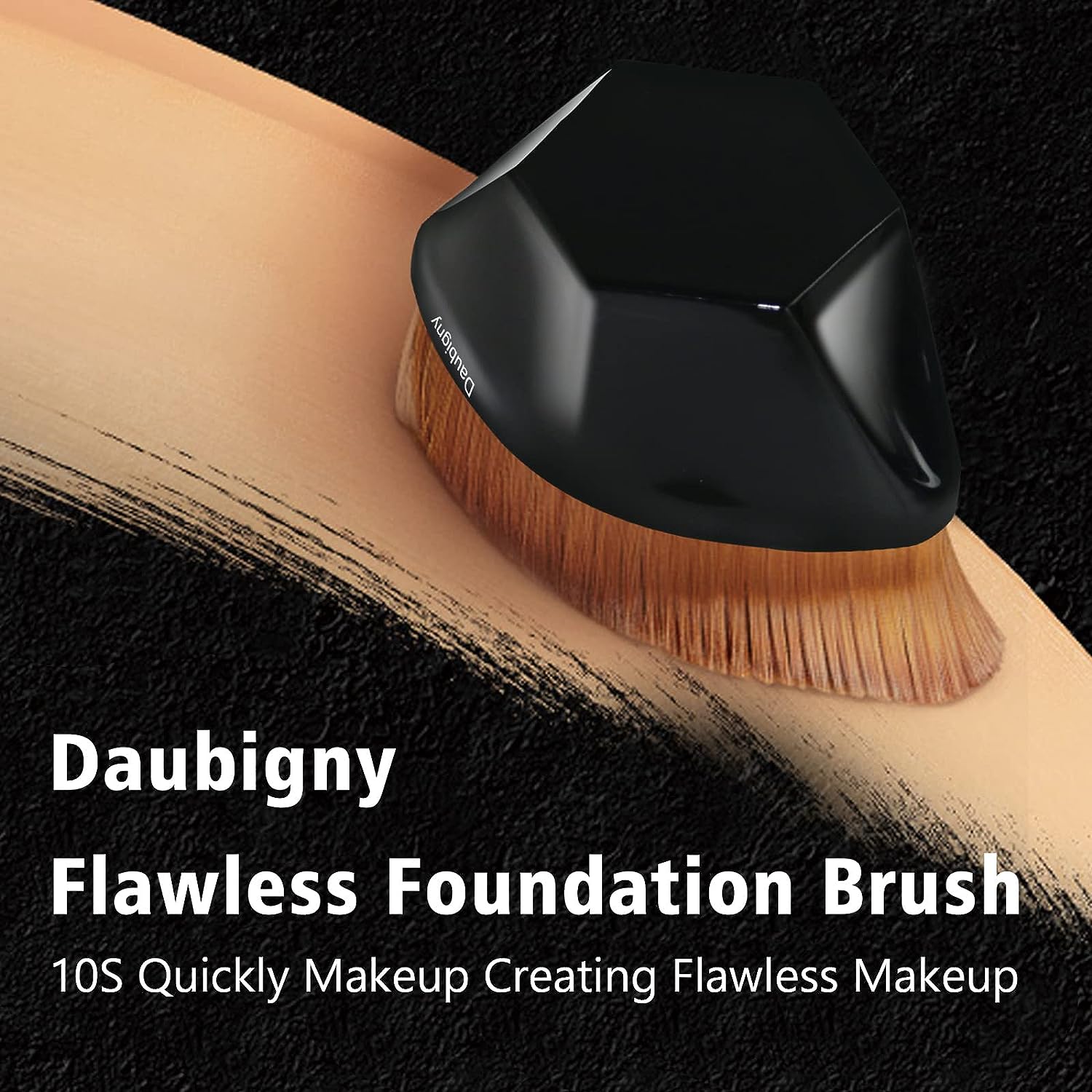 Kabuki Hexagon Face Blush Liquid Powder Foundation Brush for Blending Liquid, Black