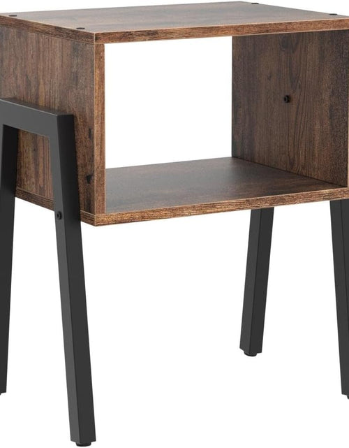 Load image into Gallery viewer, Set of 2 Bedside Tables Nightstands Stackable Narrow End Table with Open Storage
