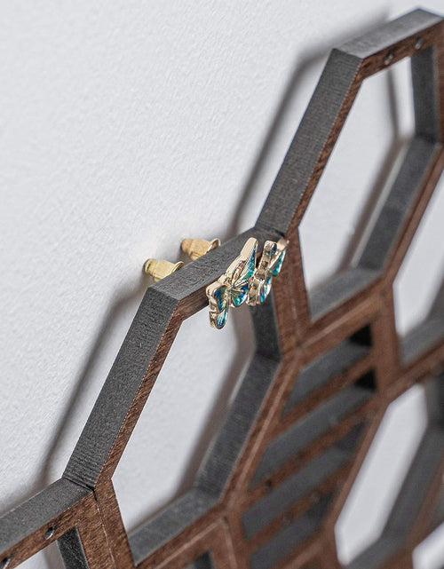 Load image into Gallery viewer, Hanging Holder Organizer Wall Display Jewelry for Stud Earrings Necklaces (Walnut)
