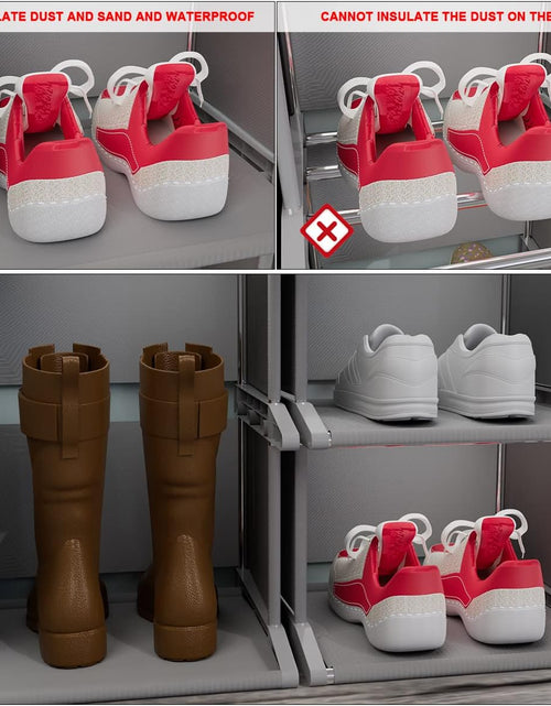 Load image into Gallery viewer, 8 Tiers DIY Narrow Stackable Free Standing Shoes Storage Tall Organizer Vertical Entryway Hallway Shelf
