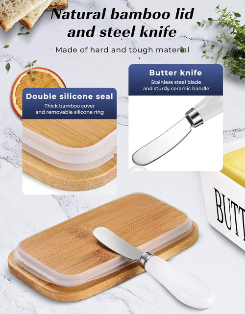 Load image into Gallery viewer, Butter Dish with Lid, Large Ceramic Butter Storage
