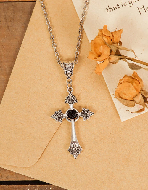 Load image into Gallery viewer, Gothic Cross Necklace, Cross Choker
