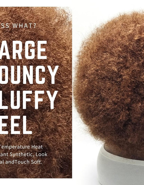 Load image into Gallery viewer, Afro Wigs for Black Women Short Curly Afro Kinky Wig 70s Funny Large Bouncy Fluffy Puff Wigs, Brown
