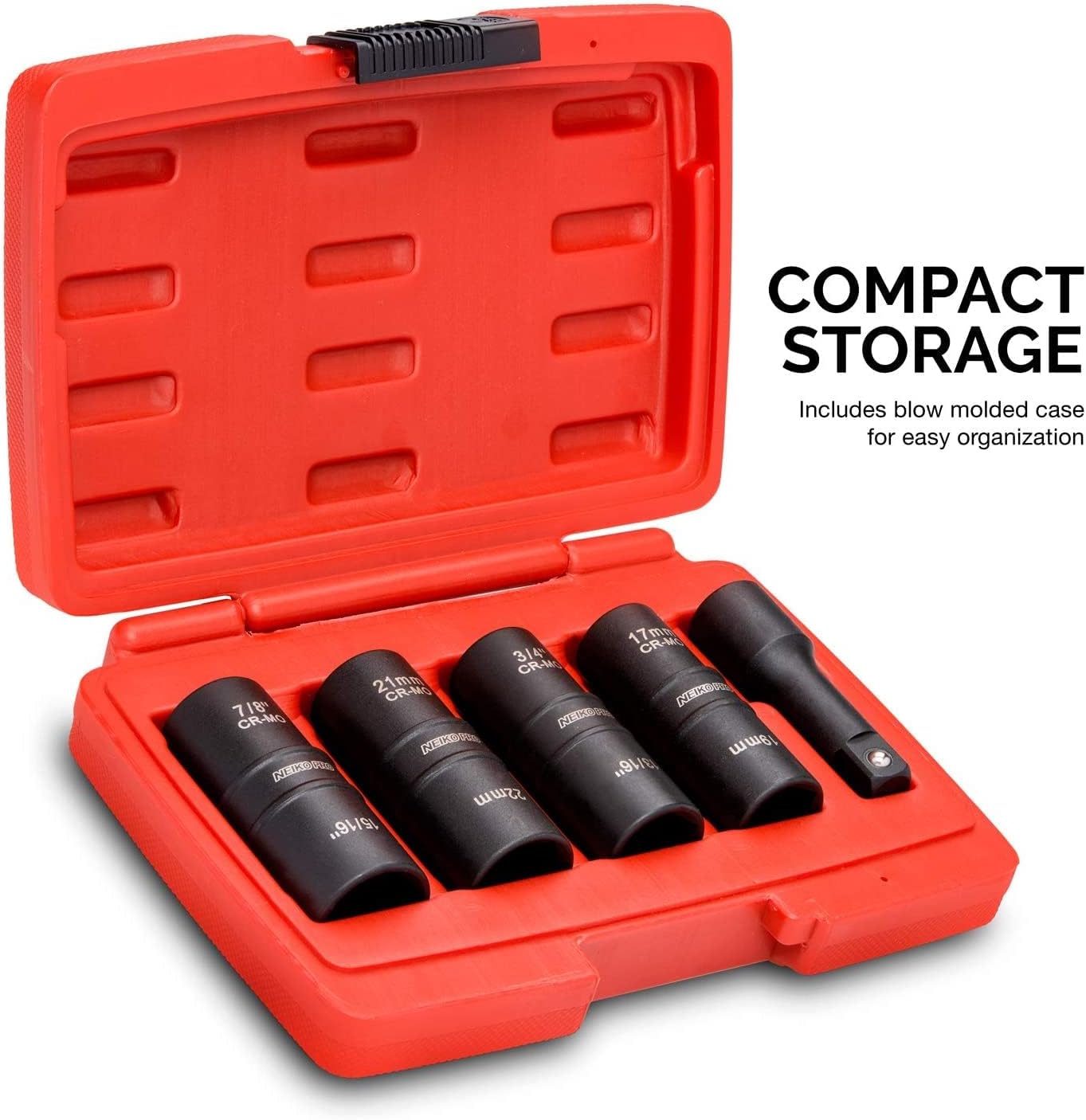 Impact Lug Nut Socket Set 1/2" Drive Flip Socket Set,4 PCS