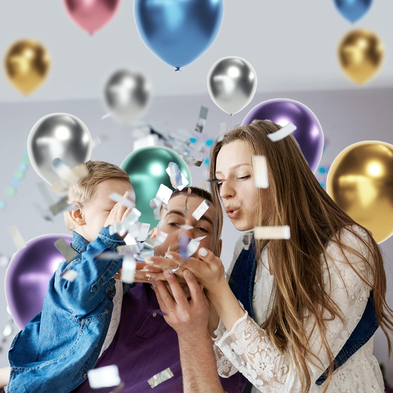 Chrome Metallic Balloons 12 Inch 80Pcs Latex Party Balloons Assorted Color Multicolor