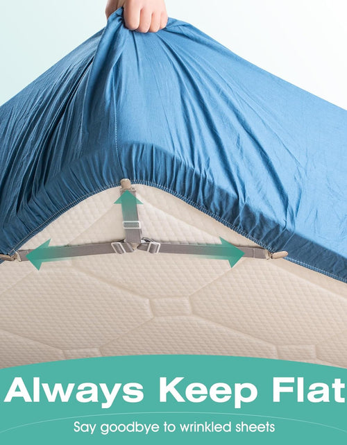 Load image into Gallery viewer, Bed Sheet Straps, Easy to Install Sheet Straps, Fitted Sheet Clips, Adjustable Sheet Fasteners (Gray-4 Pcs)
