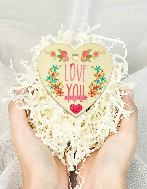 Load image into Gallery viewer, 50 Pieces 3&quot; Natural Heart Wood Slices, DIY Wooden Ornaments Unfinished Predrilled Wooden Heart Embellishments with Natural Twine
