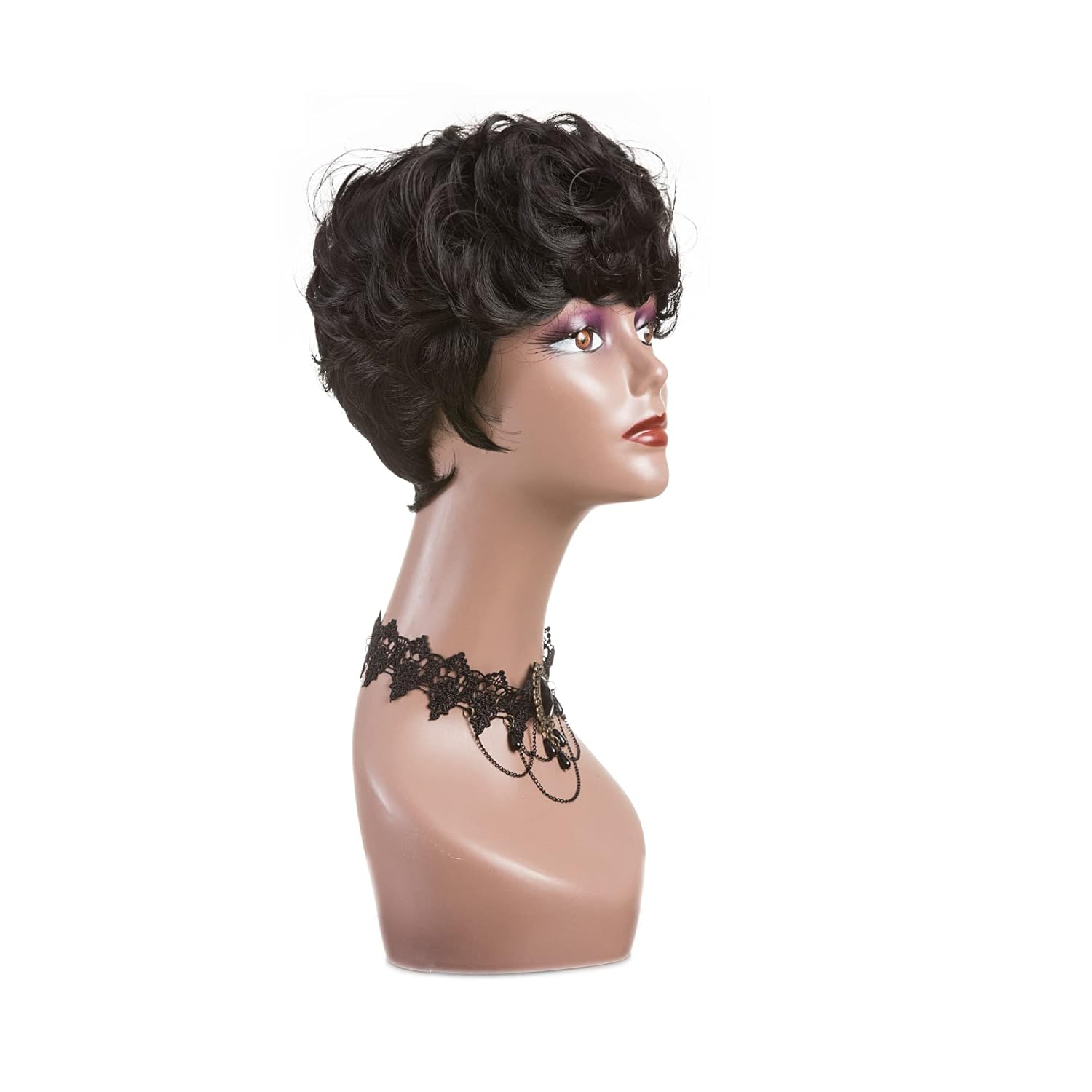 Pixie Cut Wig Natural Black Short Wigs for Black Women Short Wavy Hair