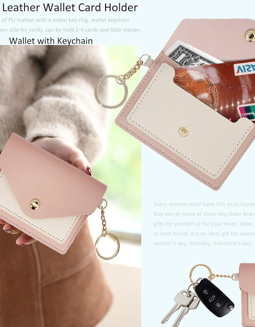 Load image into Gallery viewer, Boho Wristlet Keychain Wallet Lipstick Holder Handmade Wristband Bracelet, Pink Green
