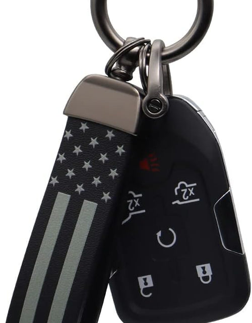 Load image into Gallery viewer, American USA Flag Car Keychain with Zinc Alloy Ring Fit for Truck, Ford, Jeep, Men Car Accessories
