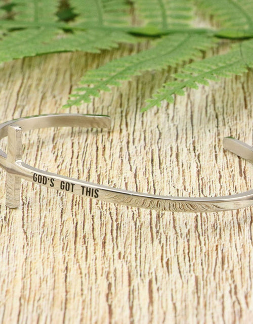 Load image into Gallery viewer, Religious Rose Gold Faith Bracelet For Women Cross Baptism Bible Verse Jewelry
