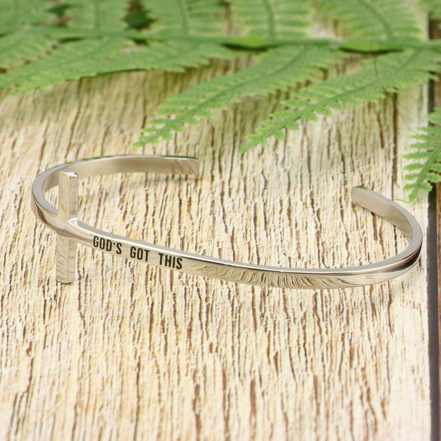 Religious Rose Gold Faith Bracelet For Women Cross Baptism Bible Verse Jewelry