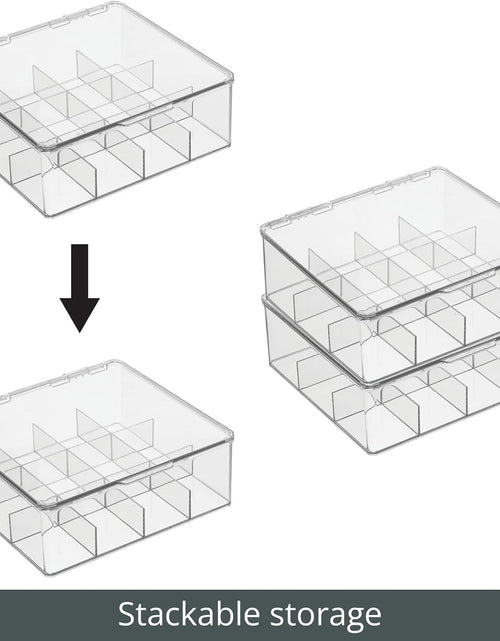 Load image into Gallery viewer, 2 Pack Plastic Stackable Tea Bag Storage Bin Organizer Box Holder with Lid for Kitchen Cabinets
