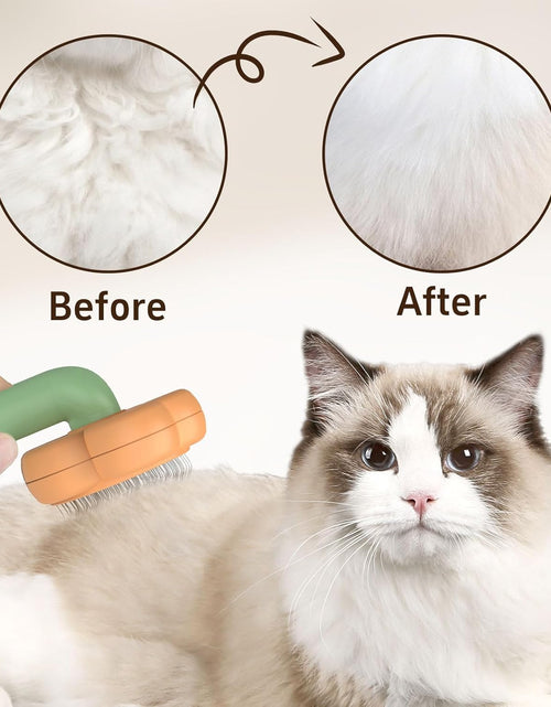 Load image into Gallery viewer, Pet Grooming Brush Cat Deshedding Brush, Self-Cleaning Slicker Cat Brushes ,Orange+Green
