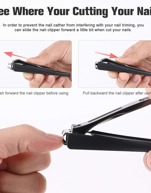 Load image into Gallery viewer, Nail Clippers with Catcher 2 PCS Set, No Splash Fingernail Clipper and Toenail Clipper
