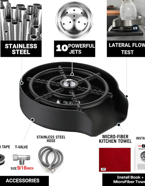 Load image into Gallery viewer, Automatic Glass Rinser - Powerful Cup Washer for Kitchen Sink, Stainless Steel Baby Bottle Cleaner Sinks Attachment
