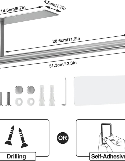 Load image into Gallery viewer, Paper Towel Holder Under Cabinet: Self-Adhesive or Drilling Paper Towel Dispenser
