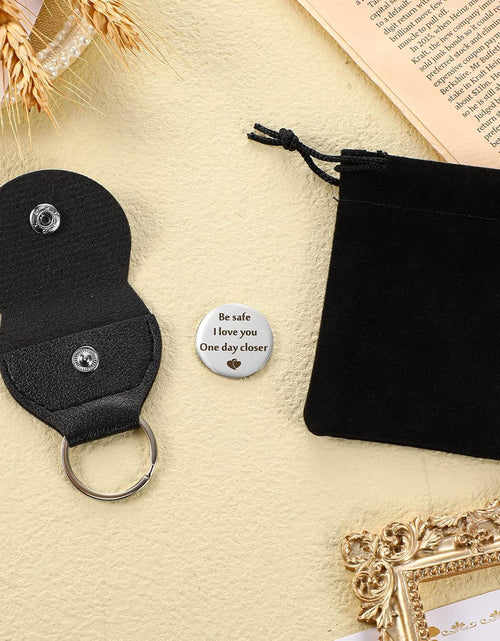 Load image into Gallery viewer, Pocket Hug Token Long Distance Relationship Keepsake Stainless Steel Double Sided Inspirational Gift with Keychain (Be Safe)
