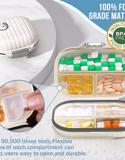 Load image into Gallery viewer, Travel Pill Organizer, 2 Pack Portable Pill Box 7 Day Small Pill Case Moisture Proof Daily Medicine Vitamin Container  (Small+ Large)
