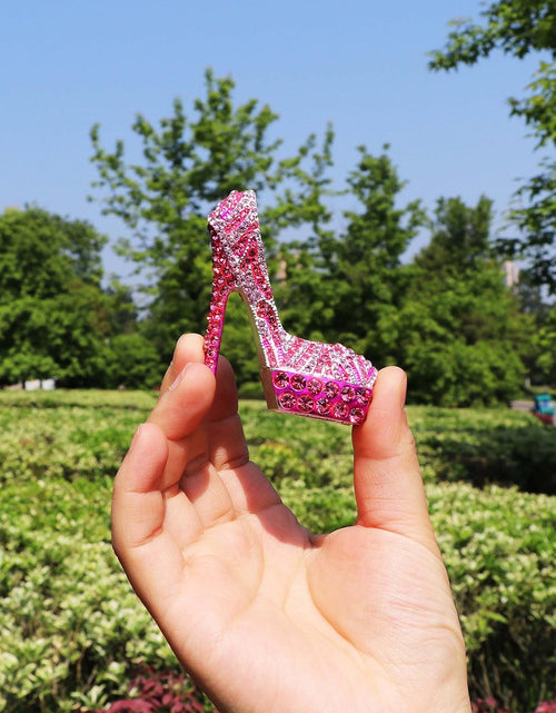Load image into Gallery viewer, Pink diamond leopard high heels Trinket Box Hinged Hand-painted Figurine Collectible Ring Holder
