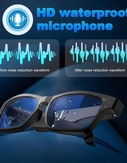 Load image into Gallery viewer, Bluetooth Glasses with Speakers, One-Click Control, Clear Calls Game and Anti-blue Light Lenses (Black)
