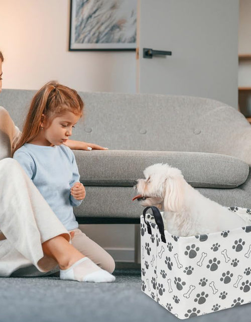 Load image into Gallery viewer, Rectangular Dog Basket,Dog Toy Bin,Dog Storage Basket Organizer (Dog Paw)
