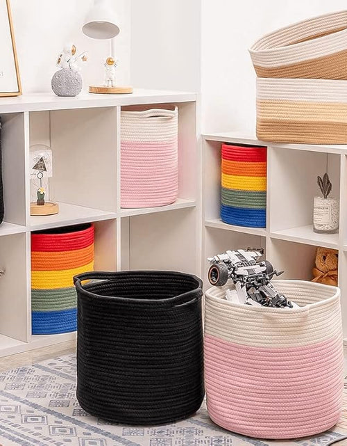 Load image into Gallery viewer, Multipurpose Woven Storage Basket for Storage/Organizing,Storage Cubes 13x13’’ for Cube Shelves Organizer, 13x13’’ for Closet, Black
