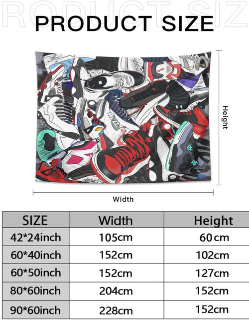 Load image into Gallery viewer, Retro Basketball Tapestry Wall Hanging Party Decorations Sport Shoes Poster, 80 x60 inches
