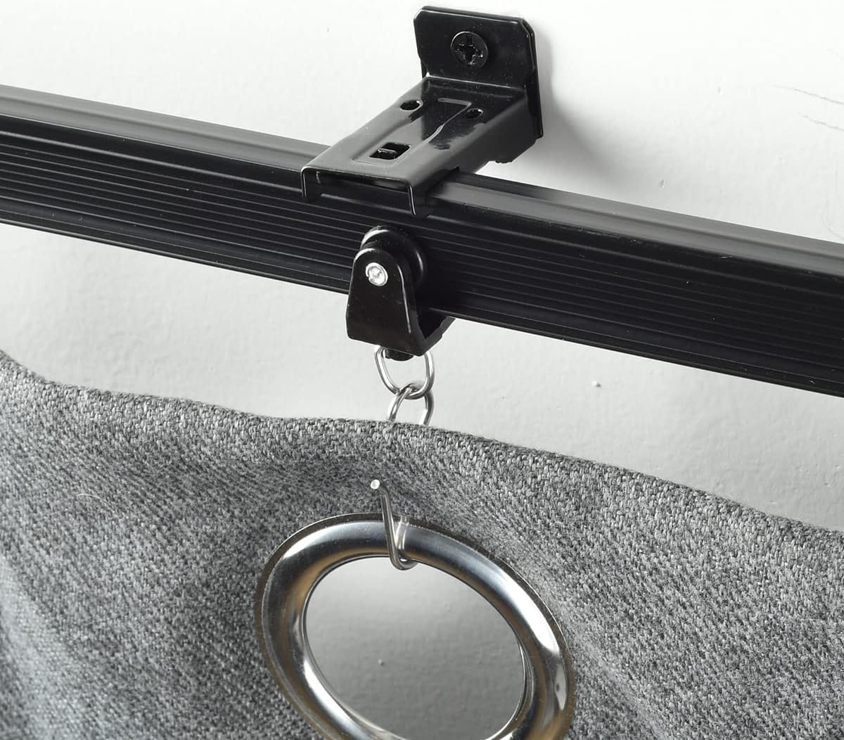 Black Wall Mount Brackets for Black Flexible Curtain Track, Bendable Curtain Track Wall Mounting Hardware (20 PCS)