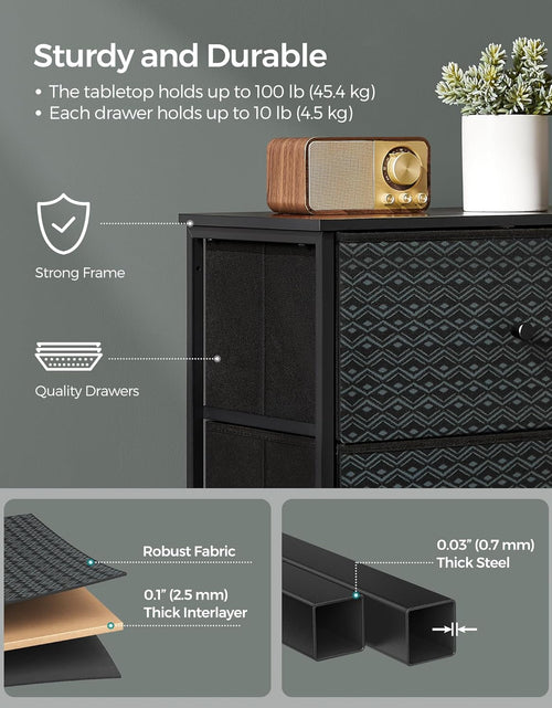 Load image into Gallery viewer, Closet Organizer and Storage Unit with 4 Fabric Drawers, Metal Frame, Ebony Black and Ink Black
