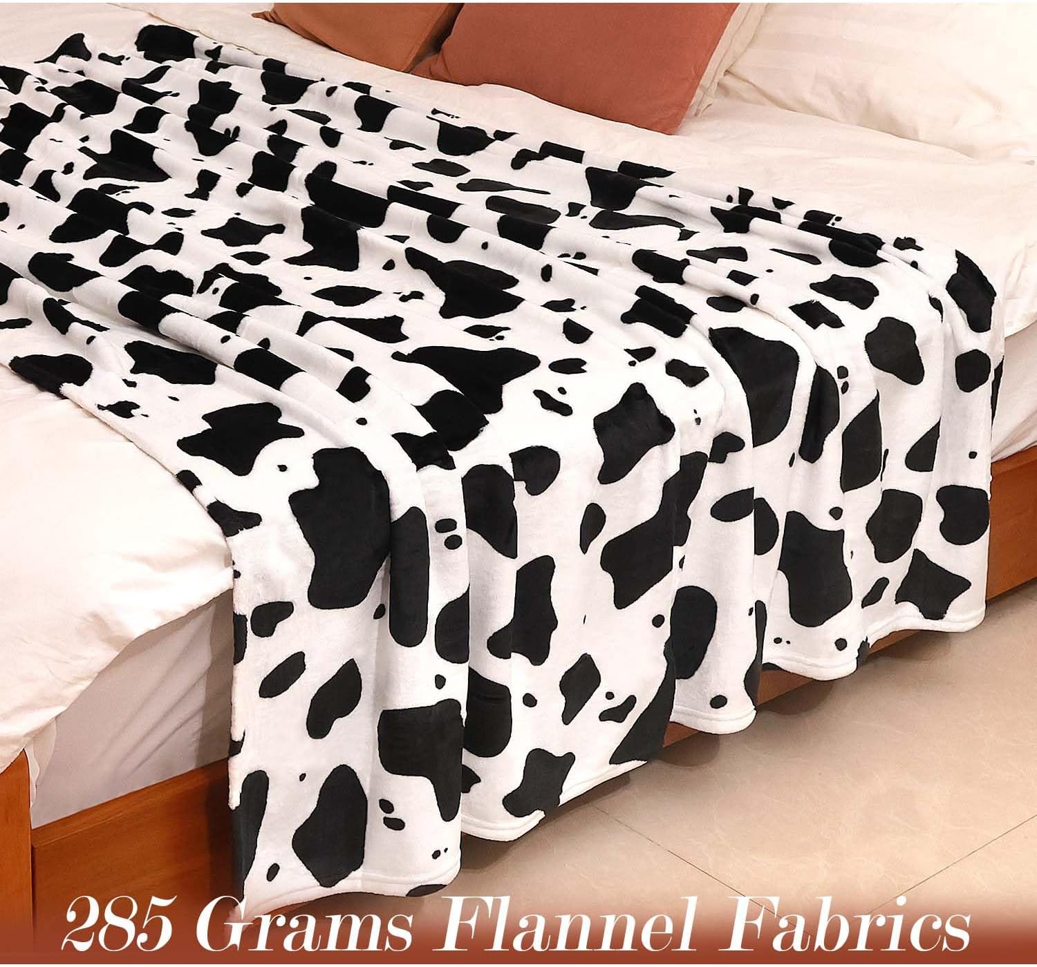 Cow Throw Blanket Fleece Flannel Cow Print Blanket for Adults Kids Soft Cozy Plush, 60 * 70 inch