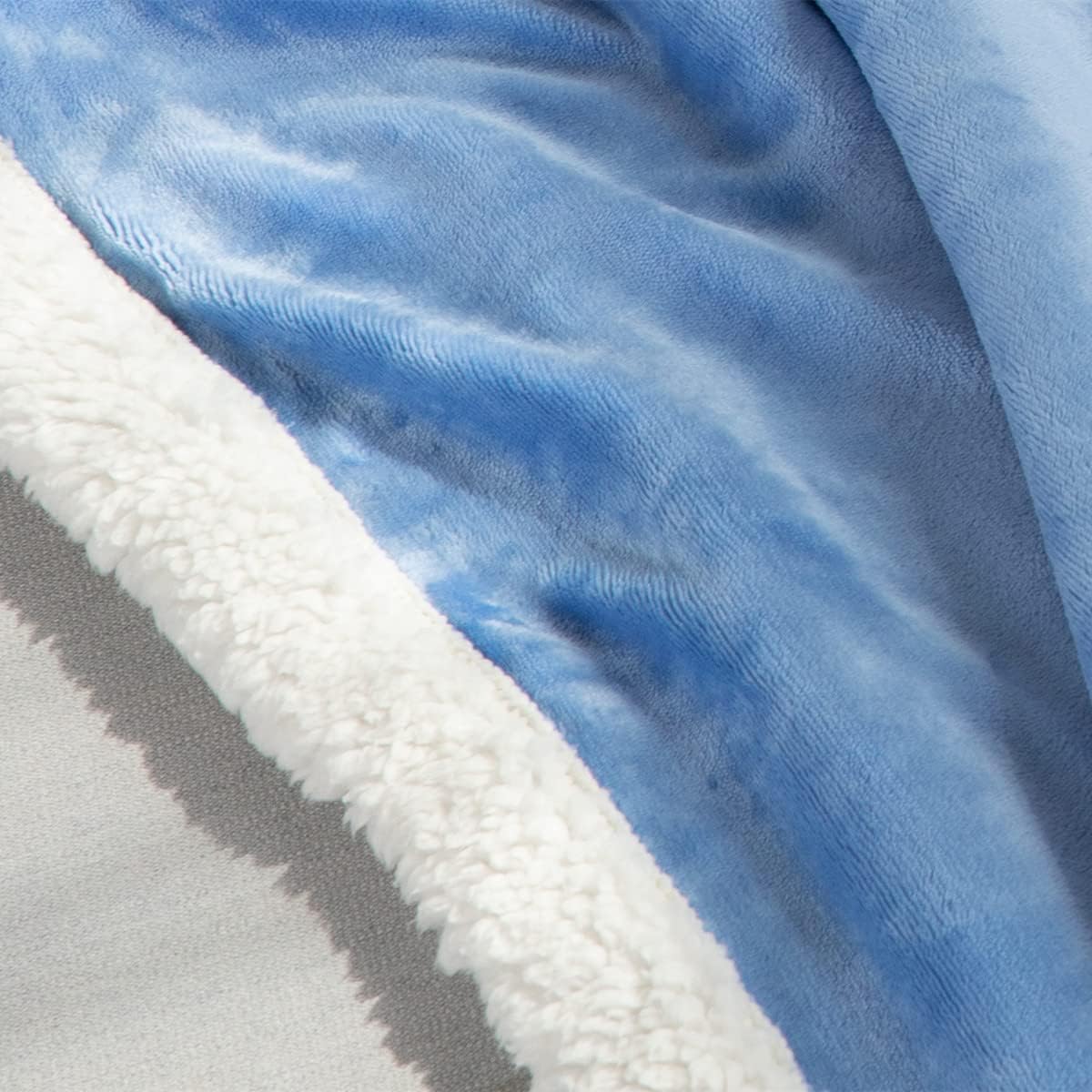 Kids Throw Blanket, 3D Cartoon Embroidery Sherpa Blanket Boys Girls Gifts, Blue