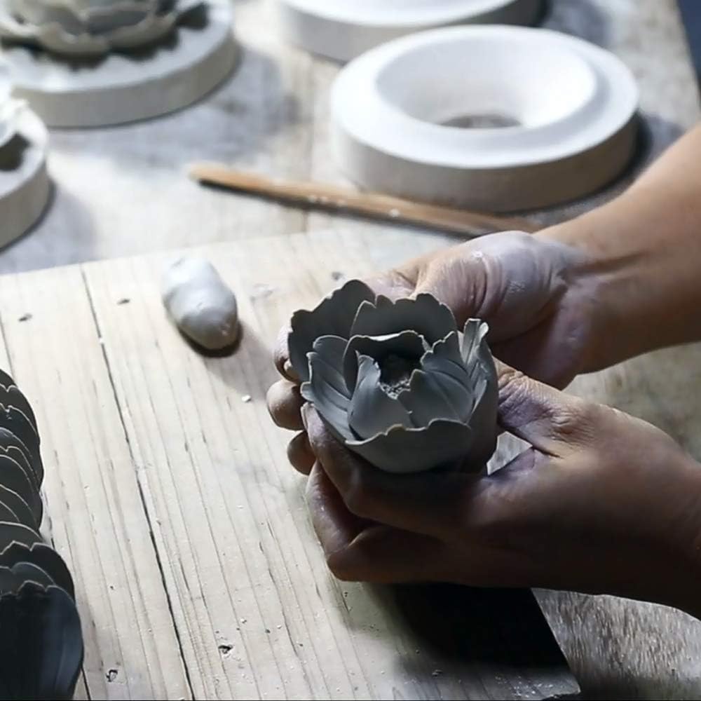 Ceramic Wall Flowers 3D Handmade Art Decor Wall Hanging Decorative White Peony