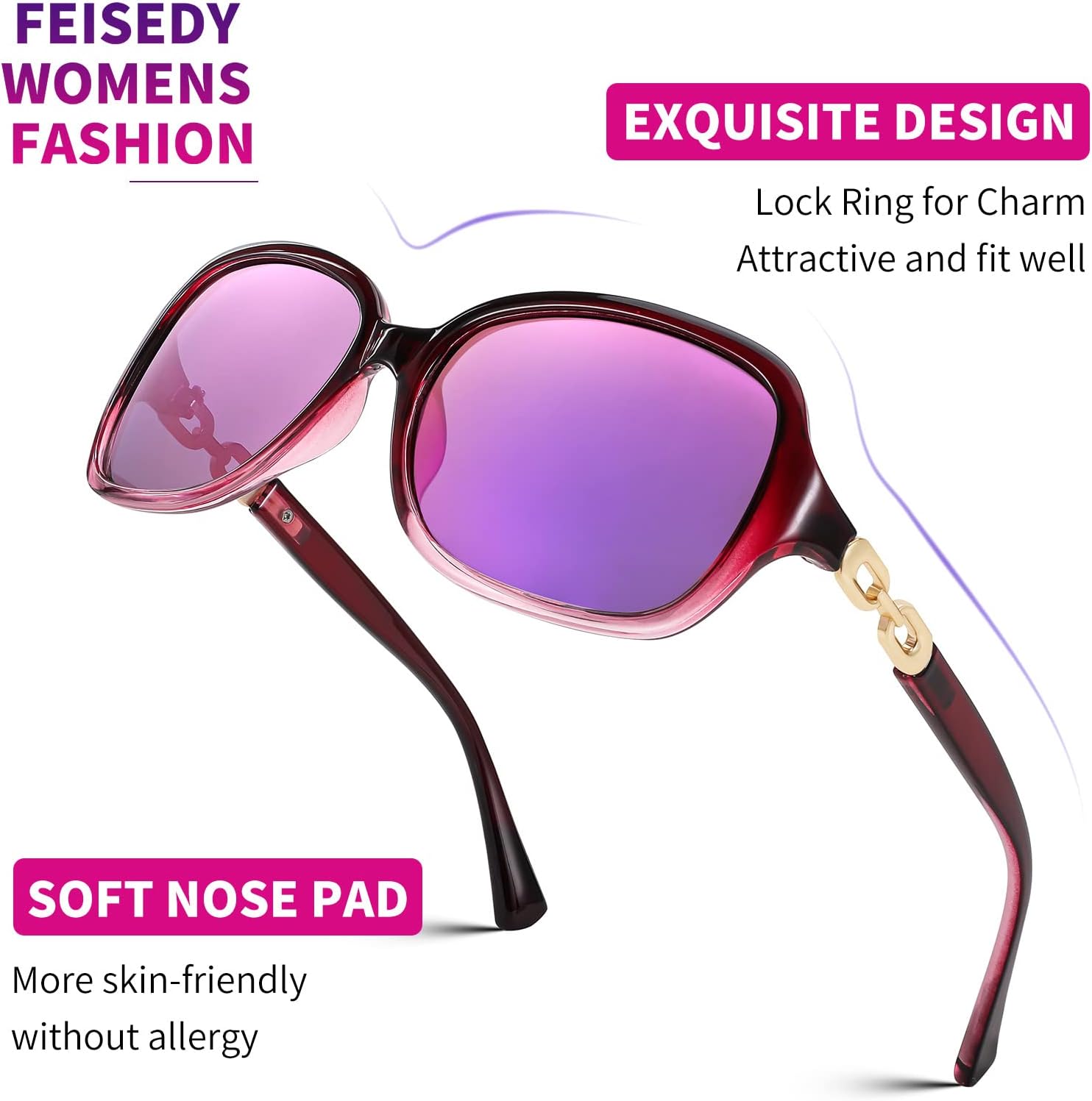 Vintage Square Polarized Sunglasses for Women UV400 Travel Driving Fashion Arcuate Sunglasses