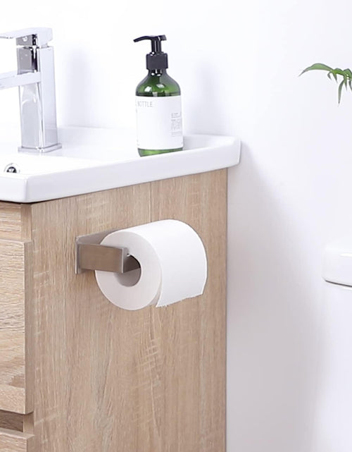 Load image into Gallery viewer, Self Adhesive Toilet Tissue Holder for Toilet Roll Bathroom Stick on Wall Stainless Steel Brushed
