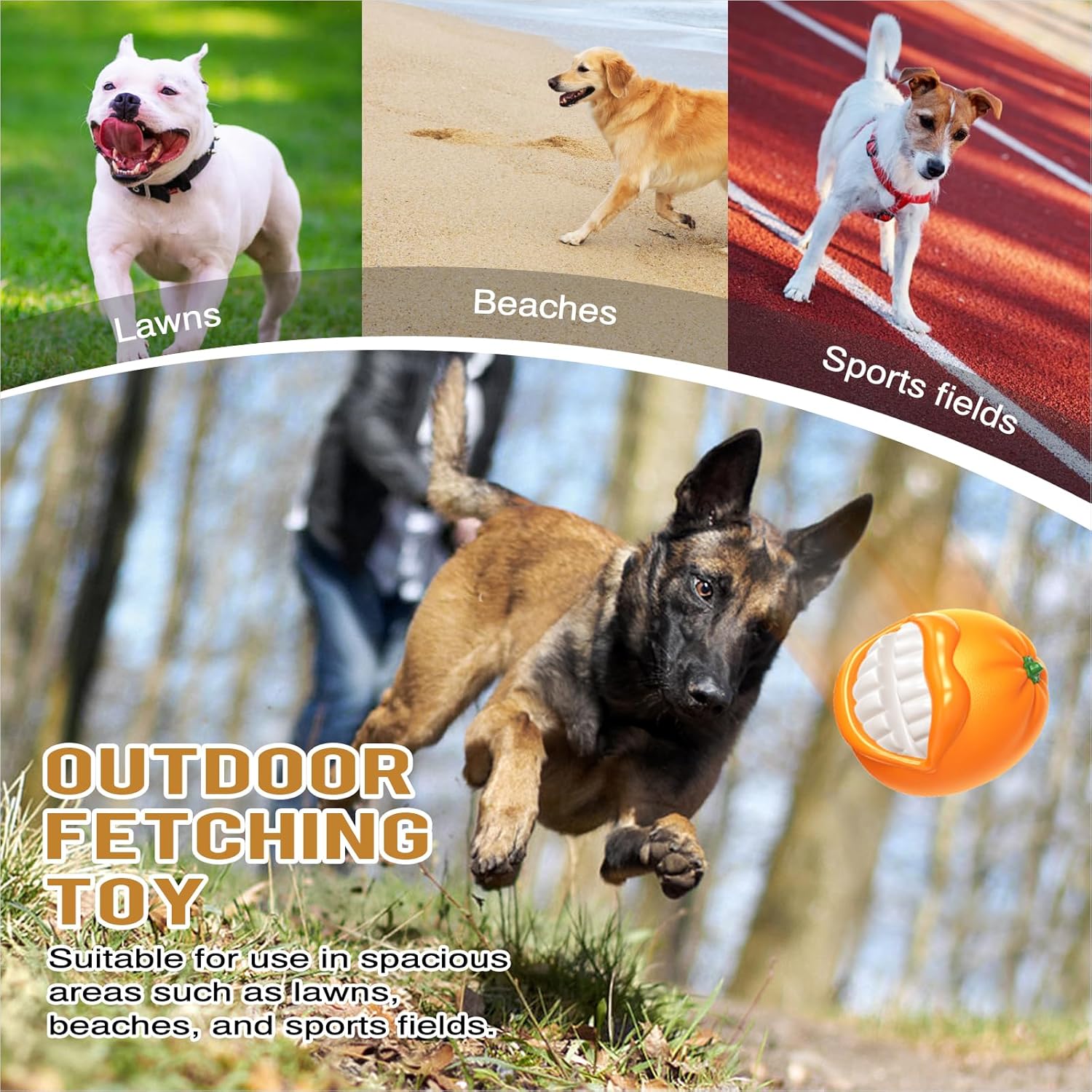 Chew Toys Tough Ball for Medium/Large/Extra Aggressive Chewers Dogs Breed Interactive Enduring Indestructible Squeaky Toy
