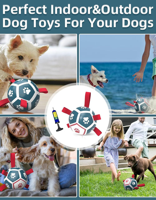 Load image into Gallery viewer, Dog Toys Soccer Ball with Straps, Outdoor Interactive Dog Toys for Tug of War, Puppy Birthday Gifts
