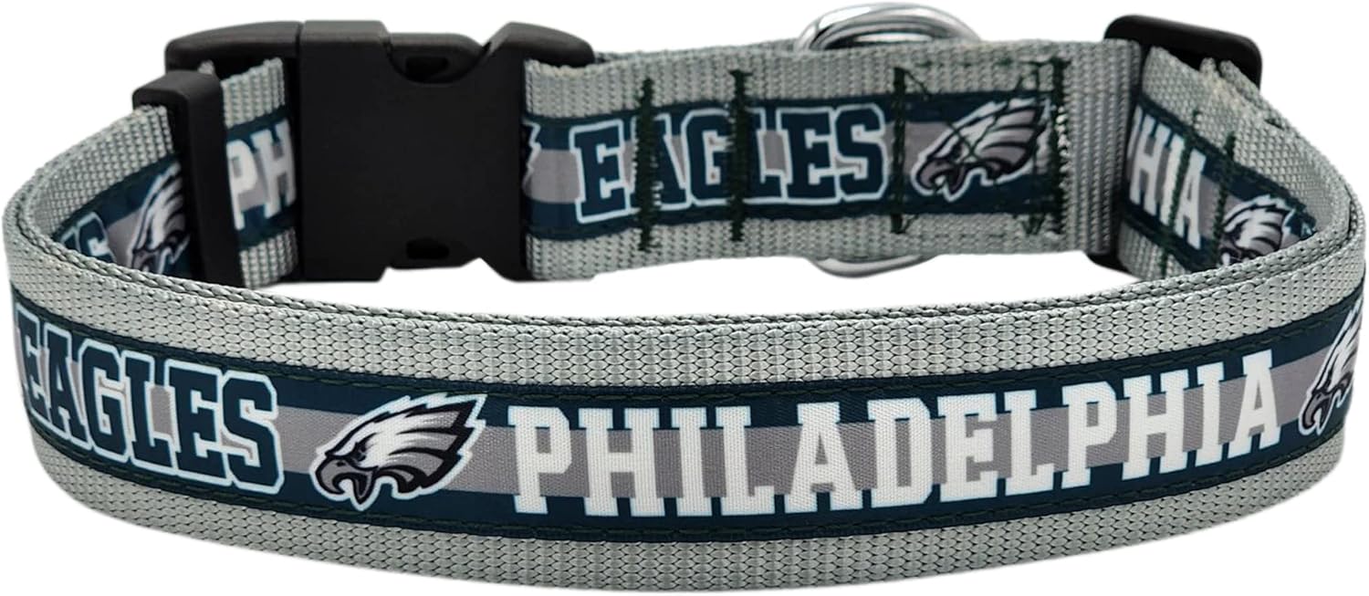 NFL Philadelphia Eagles Licensed PET COLLAR, Large - Heavy-Duty, Strong, and Durable Dog Colla