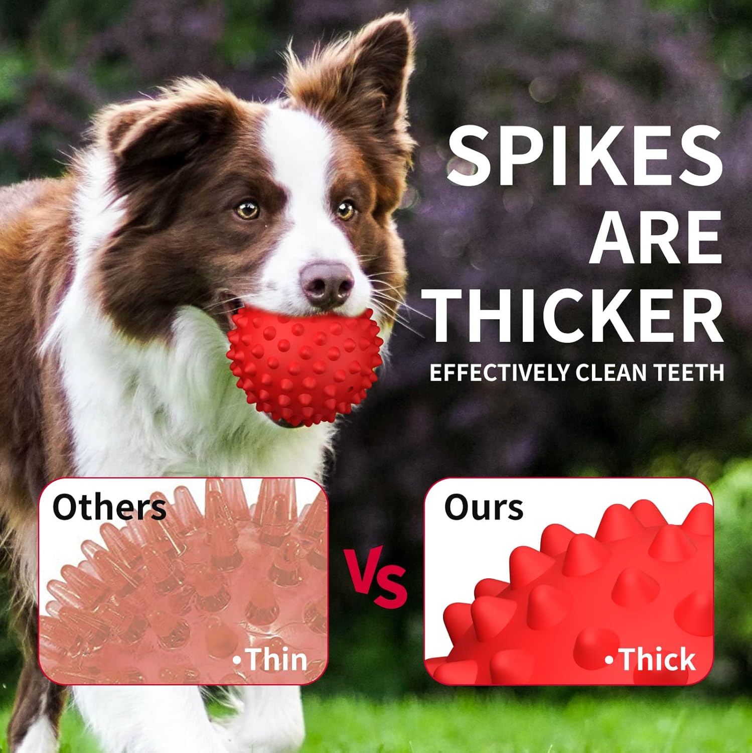 Dog Balls Squeaky Dog Toys for Large Dogs, Dog Toys for Aggressive Chewers, Floatable Rubber Pet Toys for Medium Breed Pack of 2