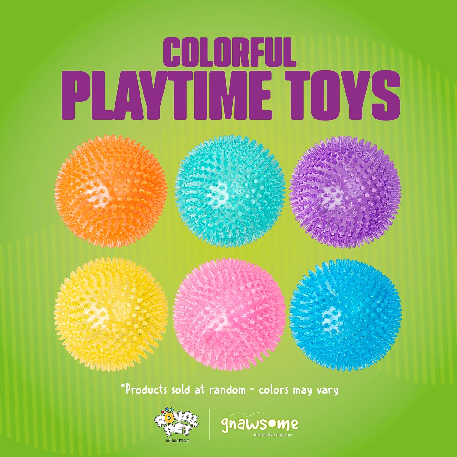 Medium Squeaker Ball Dog Toy, Medium 3.5", Colors will vary, All Breed Sizes