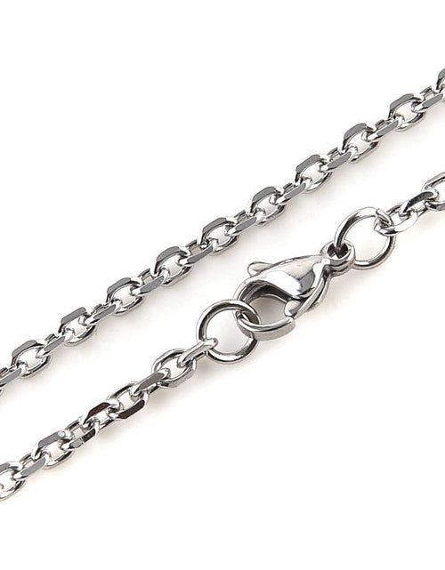 Load image into Gallery viewer, Mens Polished Stainless Steel Silver Cross Pendant Necklace 22+2 Inches Chain
