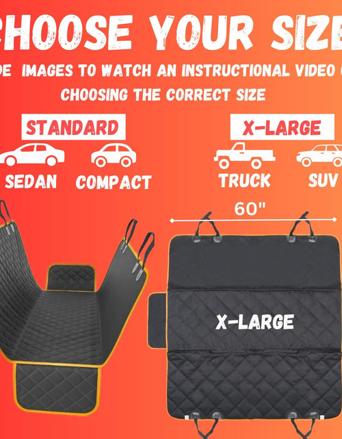 Load image into Gallery viewer, Dog Car Seat Cover for Back Seat for XL Cars, SUVs &amp; Trucks, Nonslip Backseat Dog Hammock, Waterproof Scratchproof Protection Against Dirt, Pet Fur w/Side Flaps
