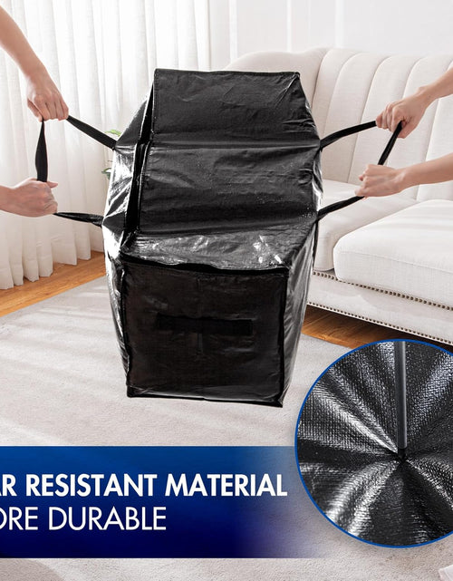 Load image into Gallery viewer, Extra Large Moving Bags, 10 Pack Black Heavy Duty Totes For Storage, Wrap Around Handles, Storage Bags for Space Saving Moving Storage
