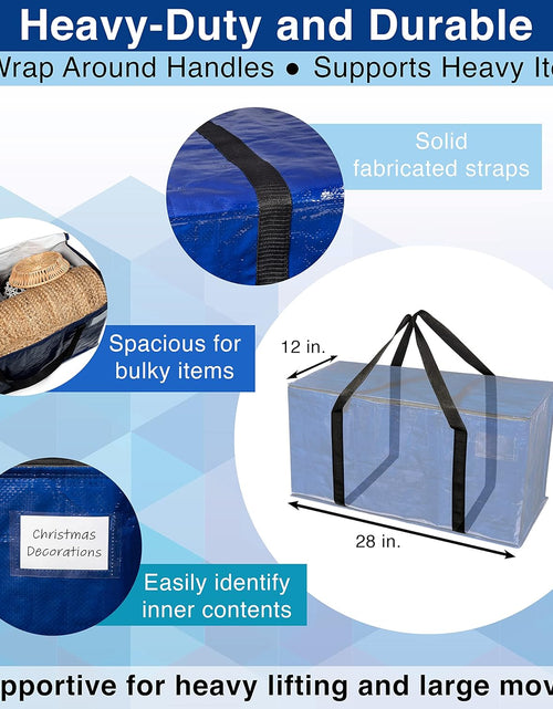Load image into Gallery viewer, Heavy Duty Moving Bags or Storage Bags – Large Moving Boxes with Backpack Straps, Zippers &amp; Handles, 6 pack
